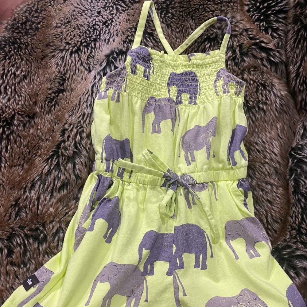 Tea Collection Girl's Short Elephant Romper size 3